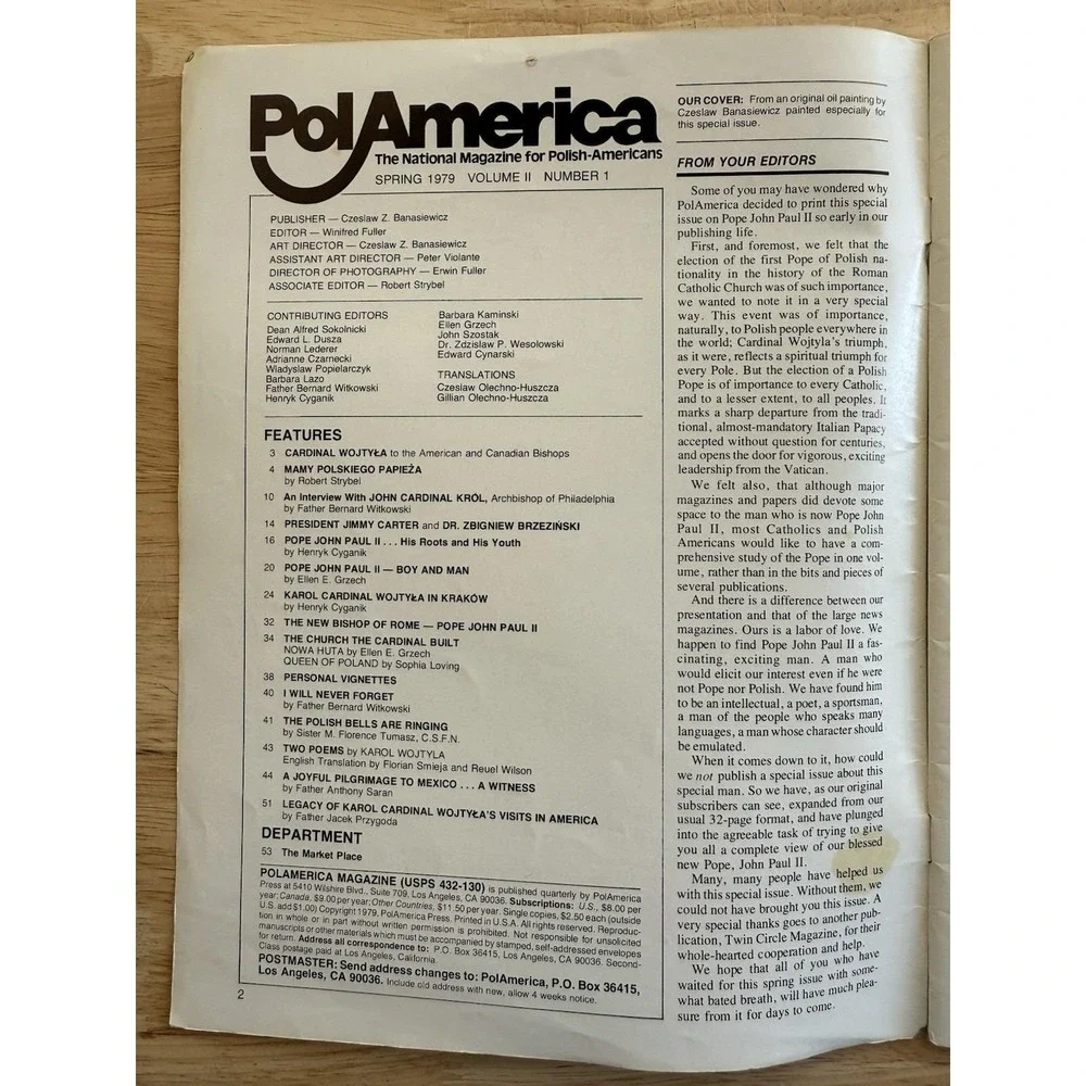PolAmerica National Magazine Spring 1979 Special Souvenir Ed. Pope John Paul II‎